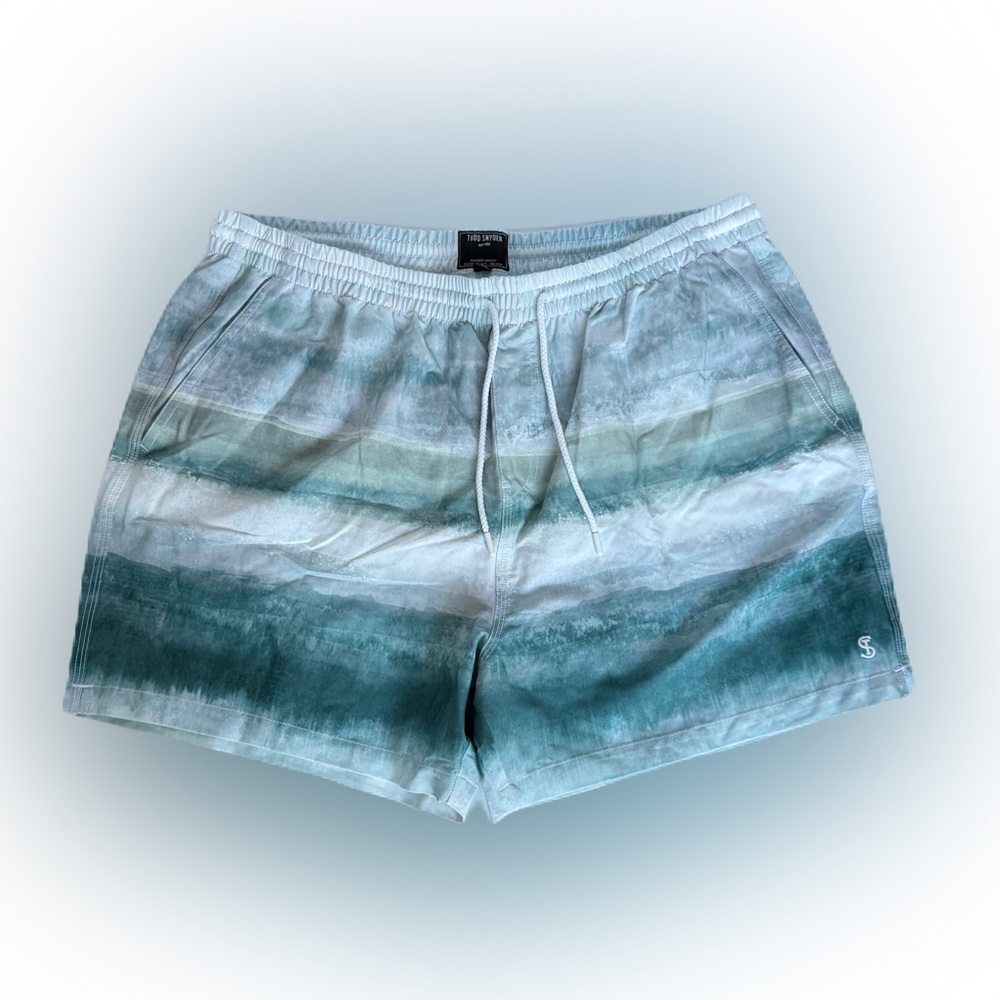 Todd Snyder Watercolor Ombré Montauk Swim Shorts Size XXL NWT Blue